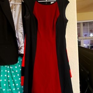 Black and Burgundy Business Casual Dress